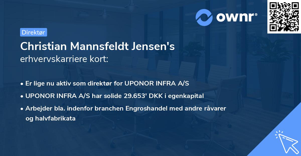 Christian Mannsfeldt Jensen's erhvervskarriere kort