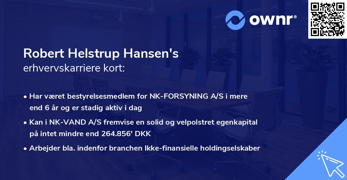 Robert Helstrup Hansen's erhvervskarriere kort