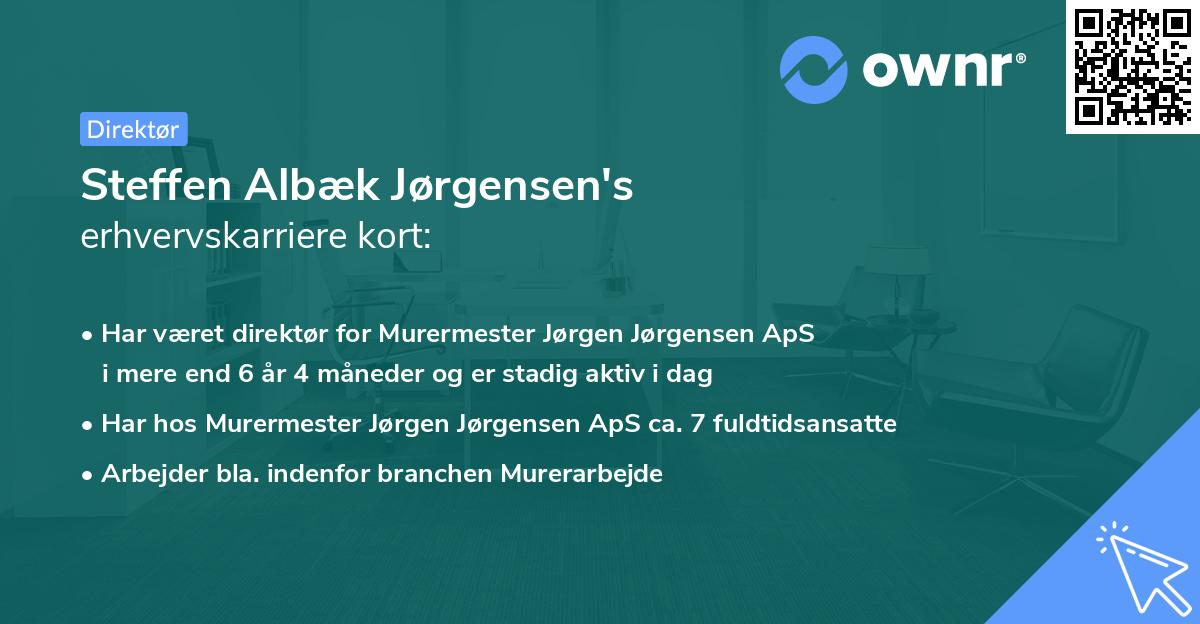 Steffen Albæk Jørgensen's erhvervskarriere kort
