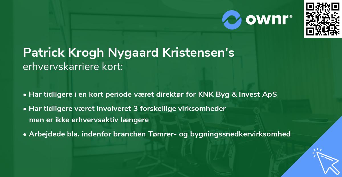 Patrick Krogh Nygaard Kristensen's erhvervskarriere kort