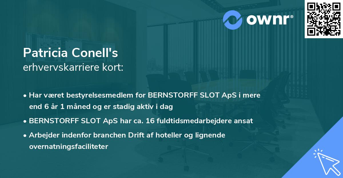 Patricia Conell's erhvervskarriere kort