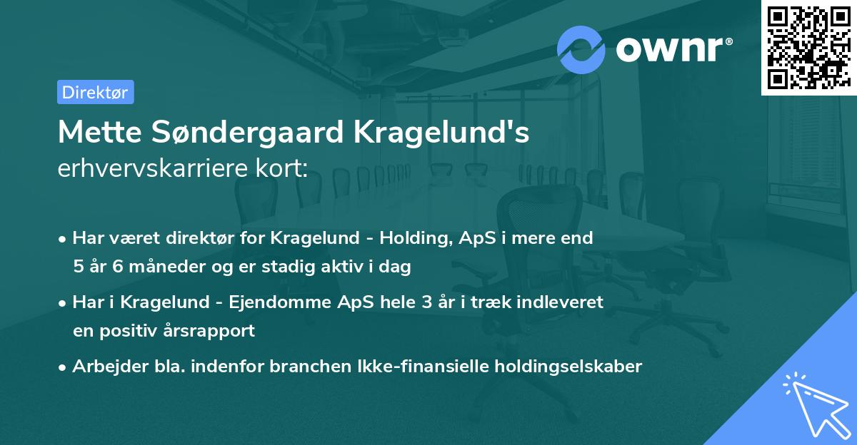 Mette Søndergaard Kragelund's erhvervskarriere kort
