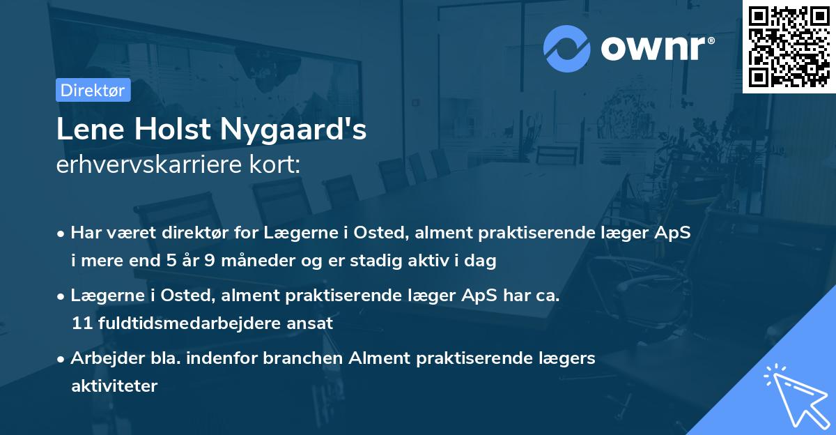 Lene Holst Nygaard's erhvervskarriere kort