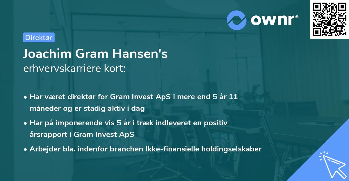 Joachim Gram Hansen's erhvervskarriere kort