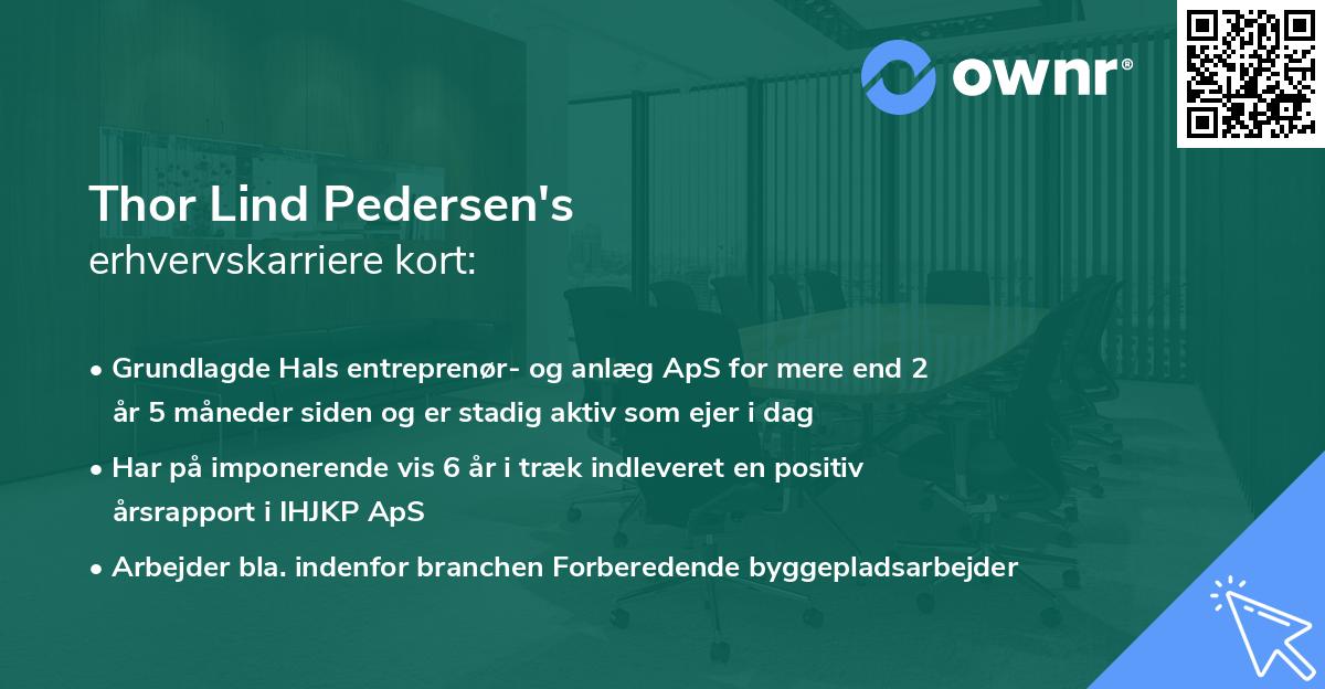 Thor Lind Pedersen's erhvervskarriere kort