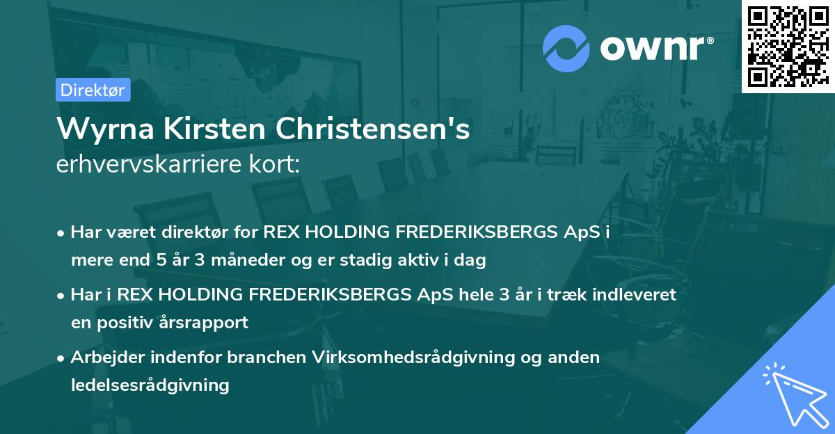 Wyrna Kirsten Christensen's erhvervskarriere kort