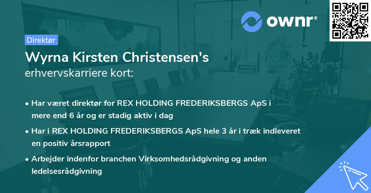 Wyrna Kirsten Christensen's erhvervskarriere kort