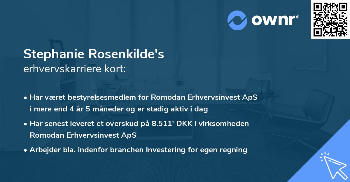 Stephanie Rosenkilde's erhvervskarriere kort