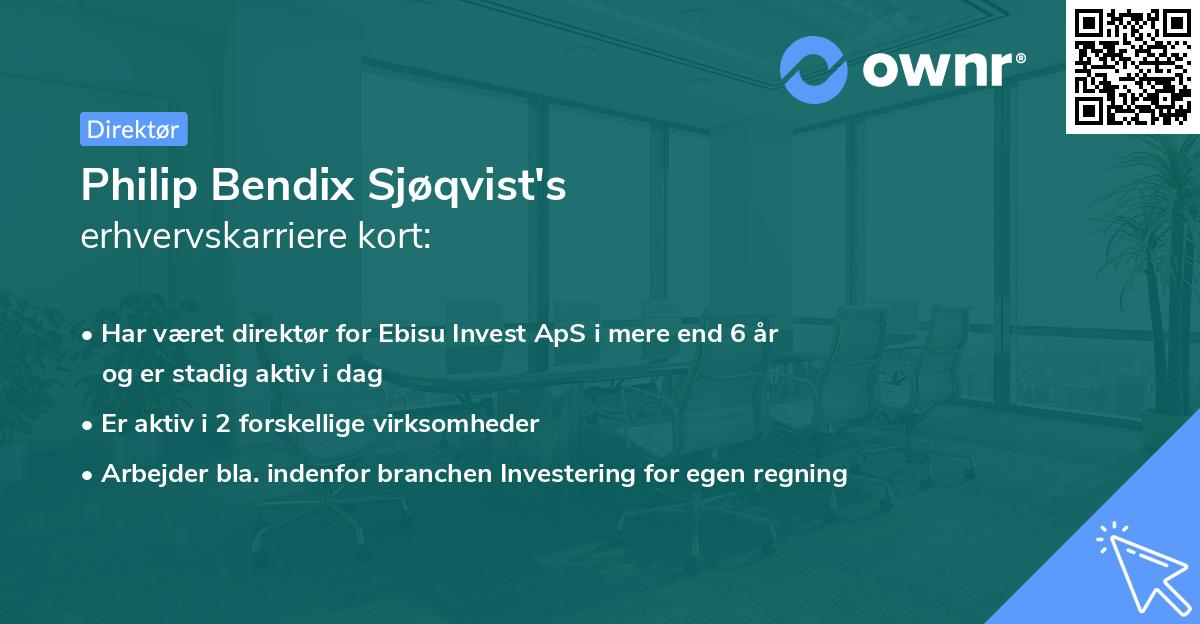 Philip Bendix Sjøqvist's erhvervskarriere kort