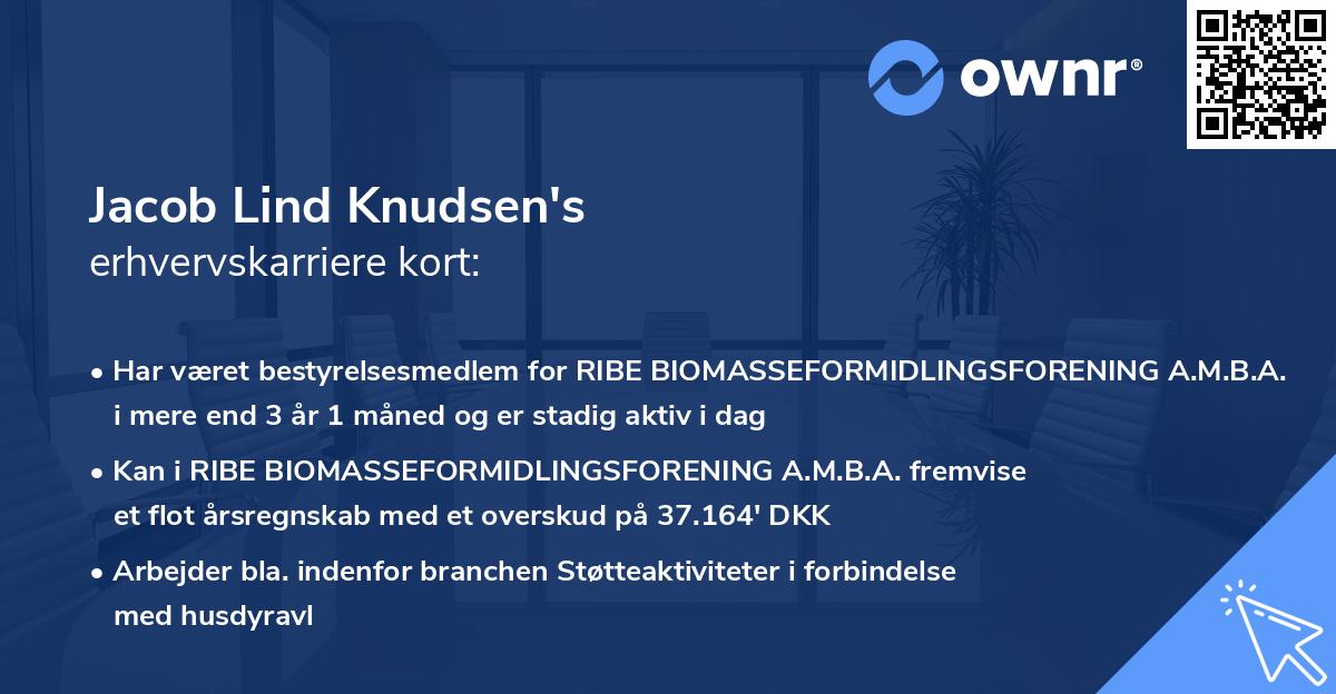 Jacob Lind Knudsen's erhvervskarriere kort
