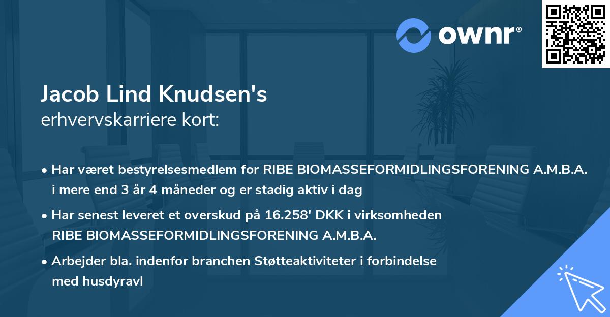 Jacob Lind Knudsen's erhvervskarriere kort