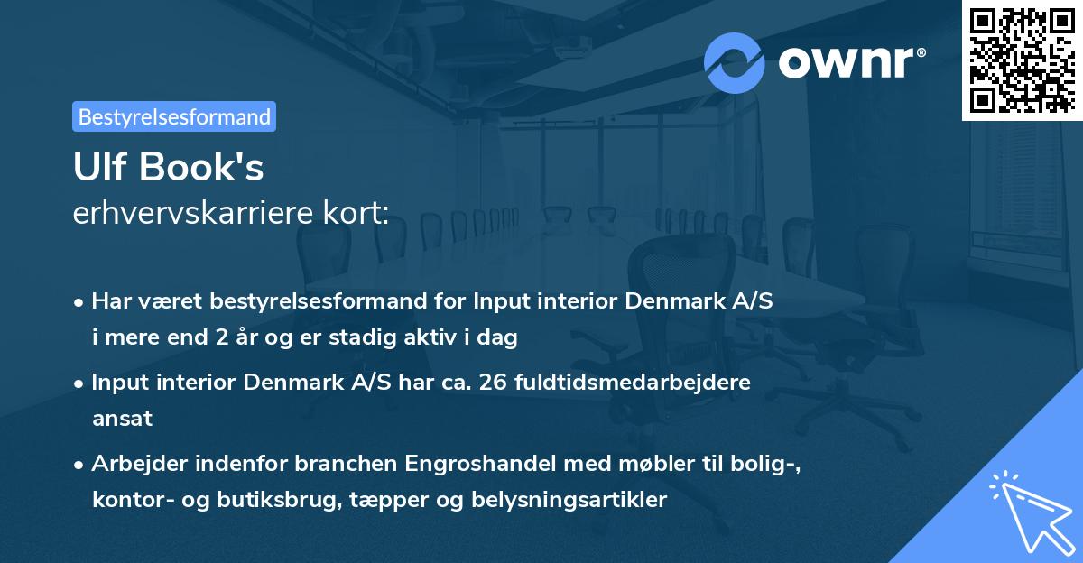 Ulf Book's erhvervskarriere kort