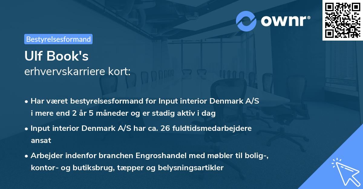 Ulf Book's erhvervskarriere kort
