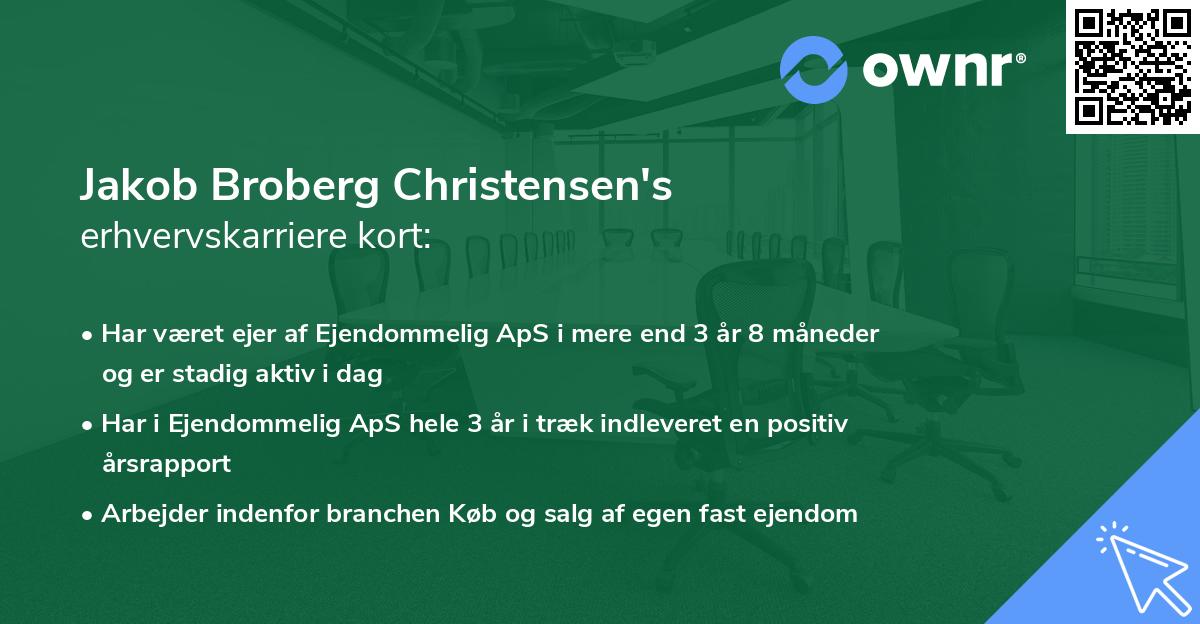 Jakob Broberg Christensen's erhvervskarriere kort