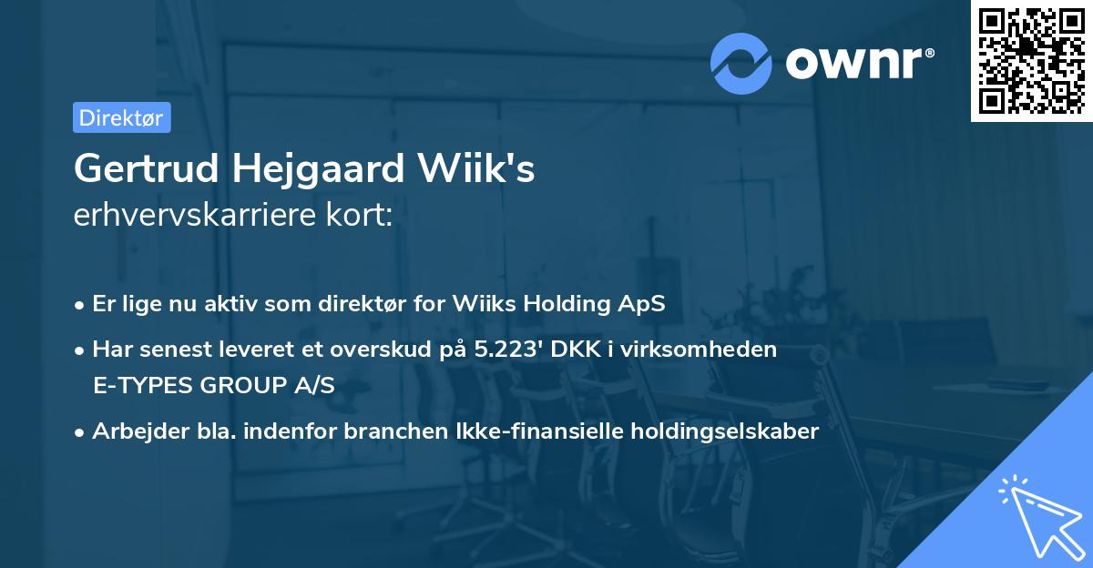 Gertrud Hejgaard Wiik's erhvervskarriere kort
