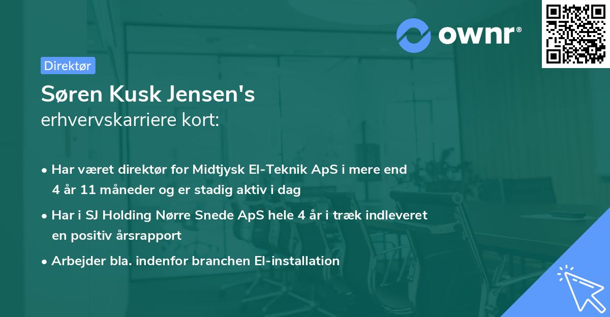 Søren Kusk Jensen's erhvervskarriere kort
