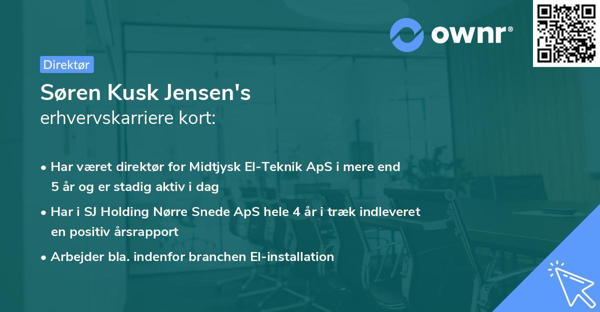 Søren Kusk Jensen's erhvervskarriere kort