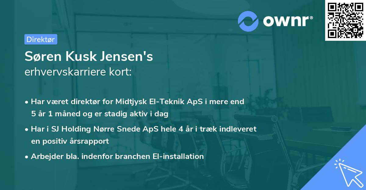 Søren Kusk Jensen's erhvervskarriere kort