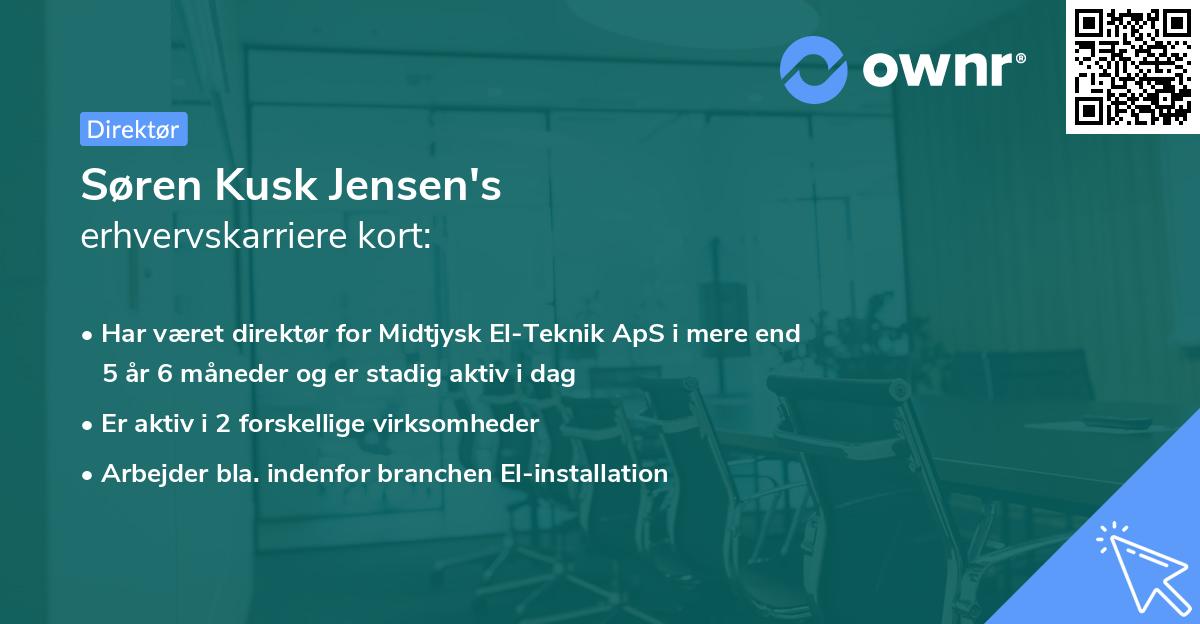 Søren Kusk Jensen's erhvervskarriere kort