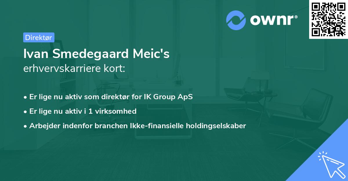 Ivan Smedegaard Meic's erhvervskarriere kort