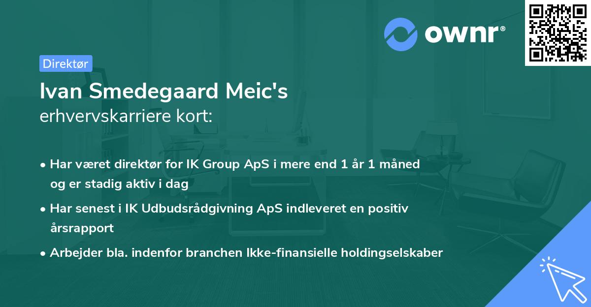 Ivan Smedegaard Meic's erhvervskarriere kort