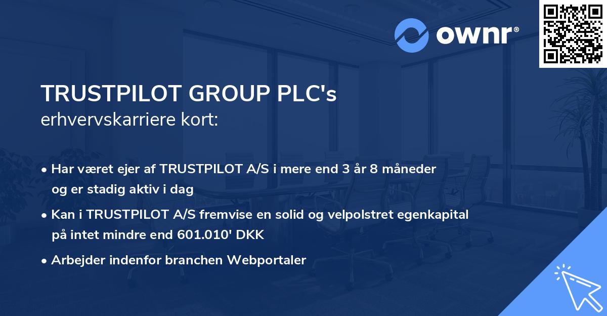 TRUSTPILOT GROUP PLC's erhvervskarriere kort