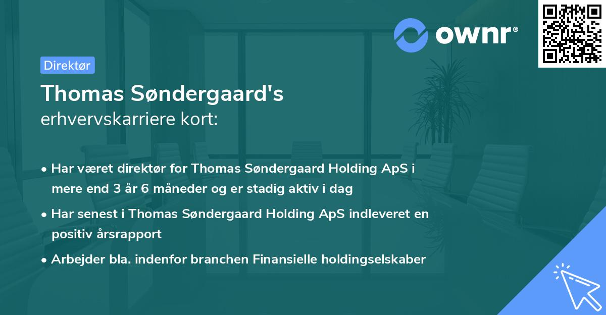 Thomas Søndergaard's erhvervskarriere kort