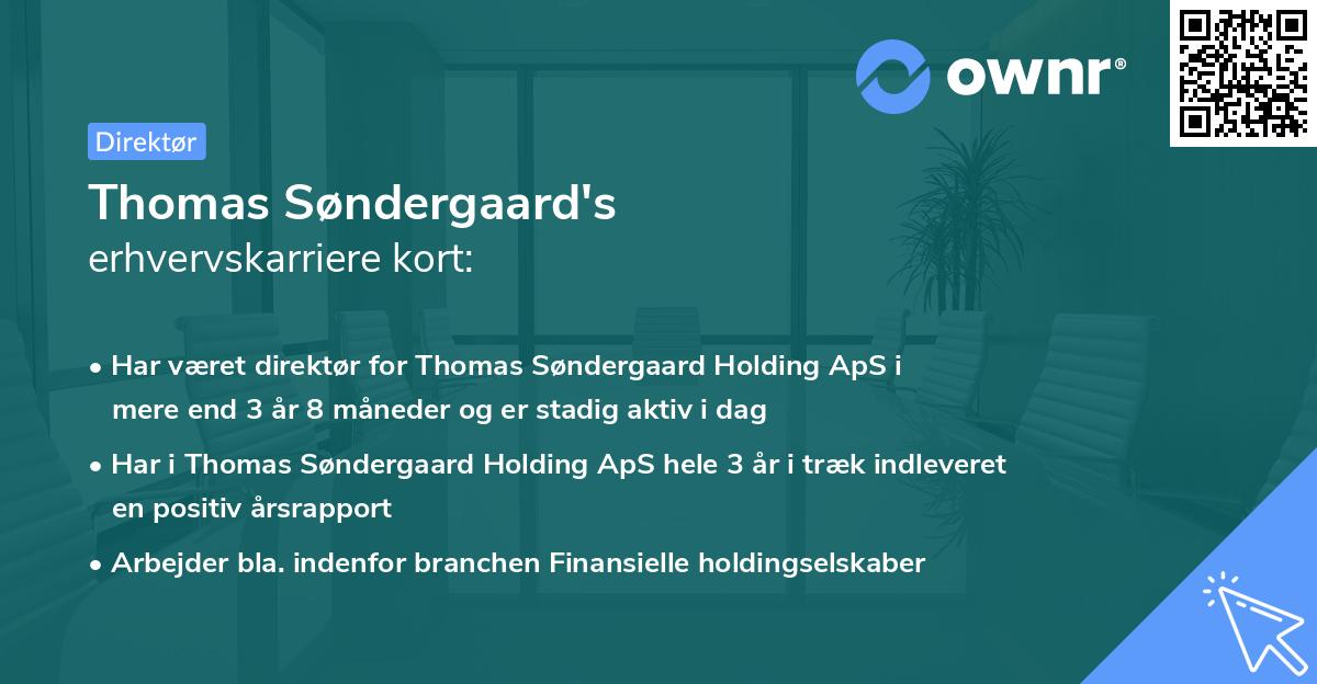 Thomas Søndergaard's erhvervskarriere kort