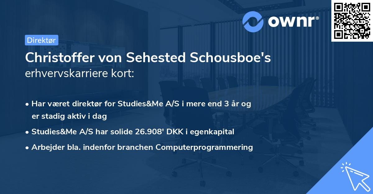 Christoffer von Sehested Schousboe's erhvervskarriere kort