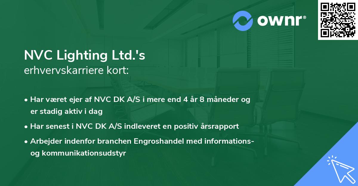NVC Lighting Ltd.'s erhvervskarriere kort