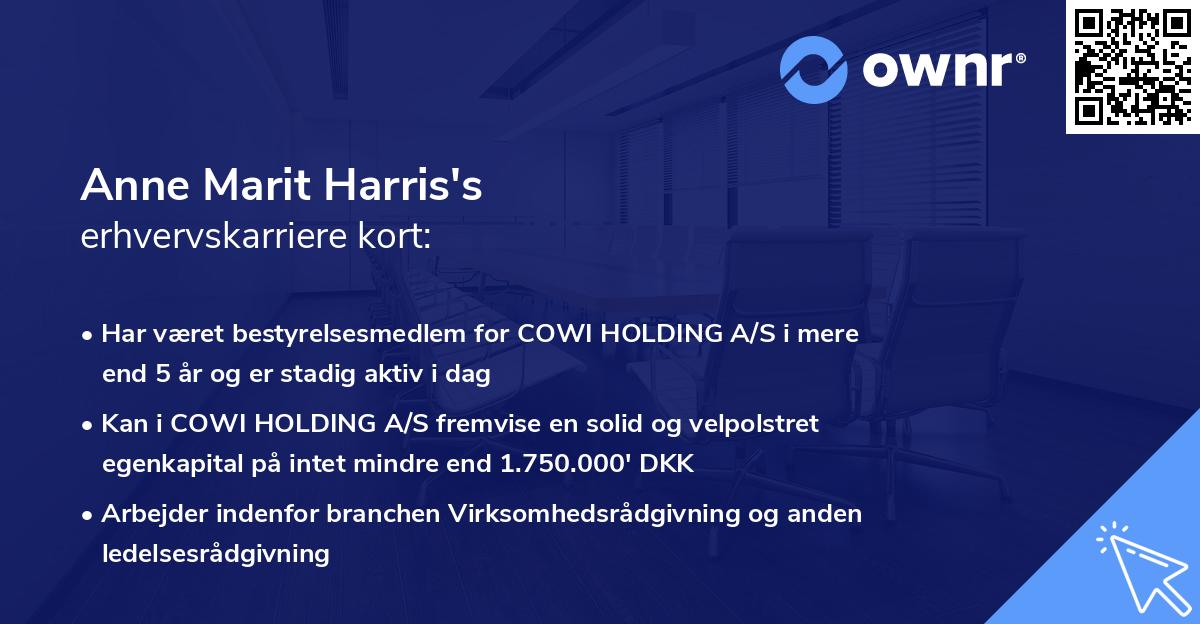 Anne Marit Harris's erhvervskarriere kort