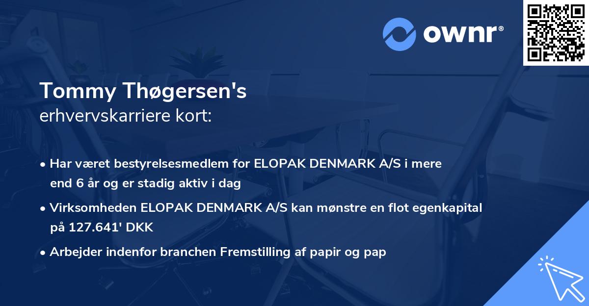 Tommy Thøgersen's erhvervskarriere kort