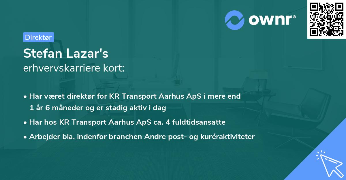 Stefan Lazar's erhvervskarriere kort