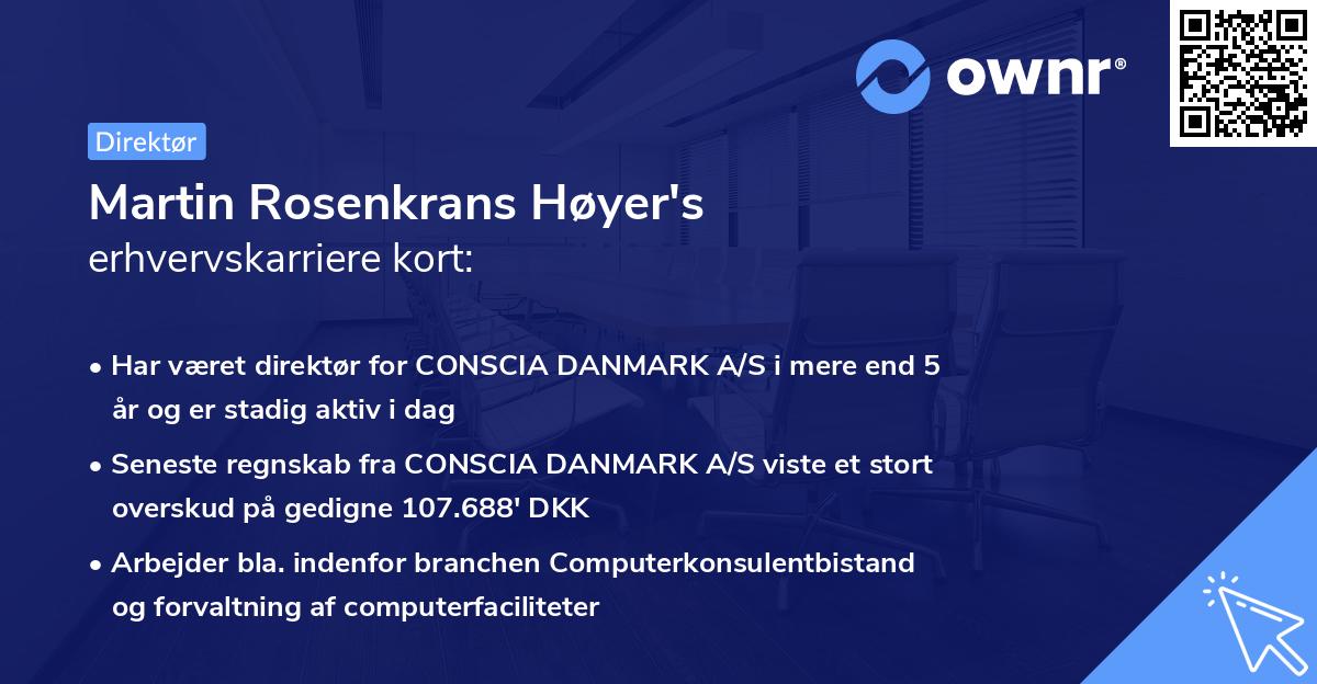 Martin Rosenkrans Høyer's erhvervskarriere kort