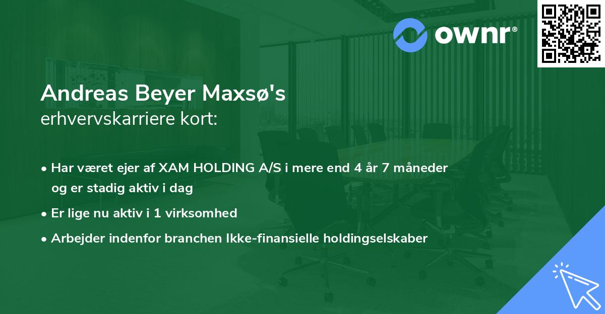 Andreas Beyer Maxsø's erhvervskarriere kort