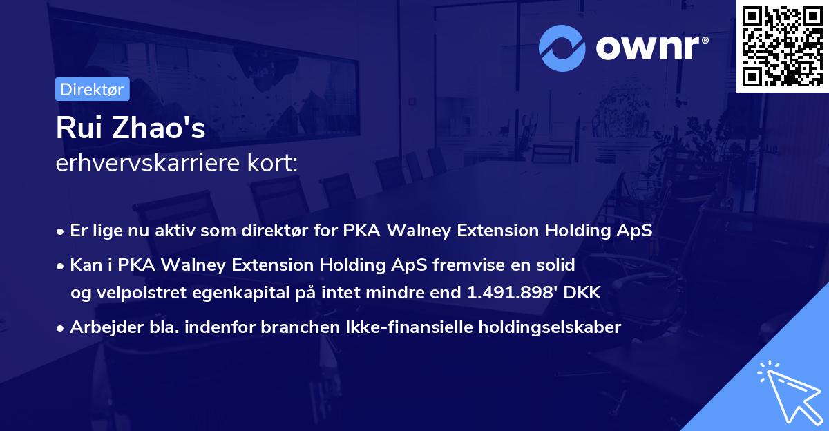 Rui Zhao's erhvervskarriere kort