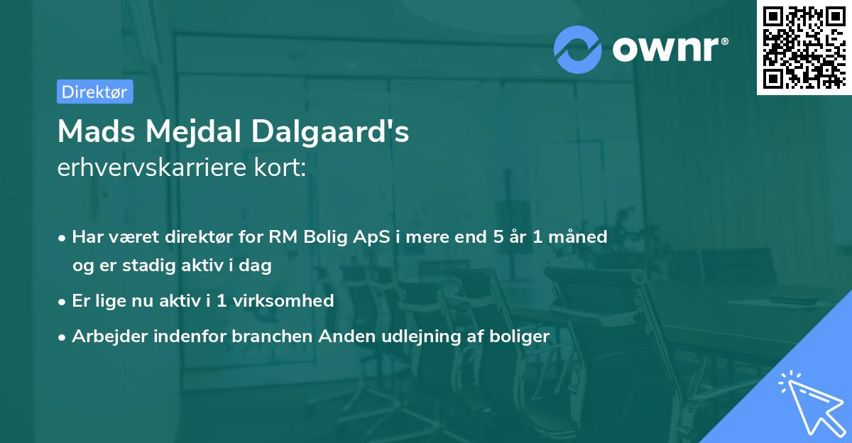 Mads Mejdal Dalgaard's erhvervskarriere kort