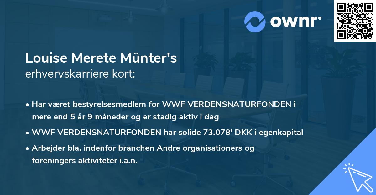 Louise Merete Münter's erhvervskarriere kort