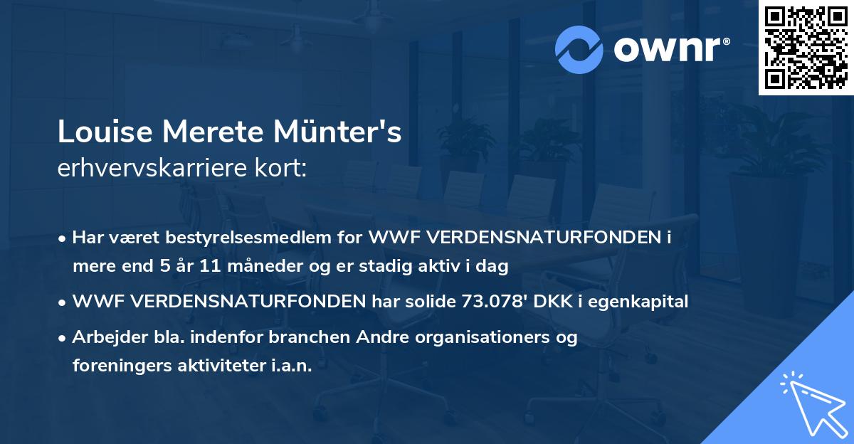 Louise Merete Münter's erhvervskarriere kort