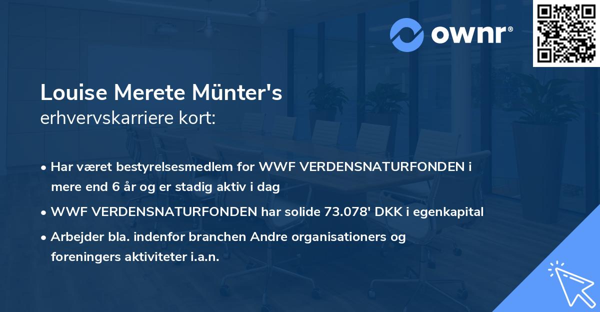 Louise Merete Münter's erhvervskarriere kort