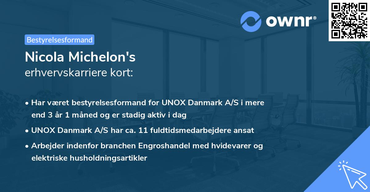 Nicola Michelon's erhvervskarriere kort