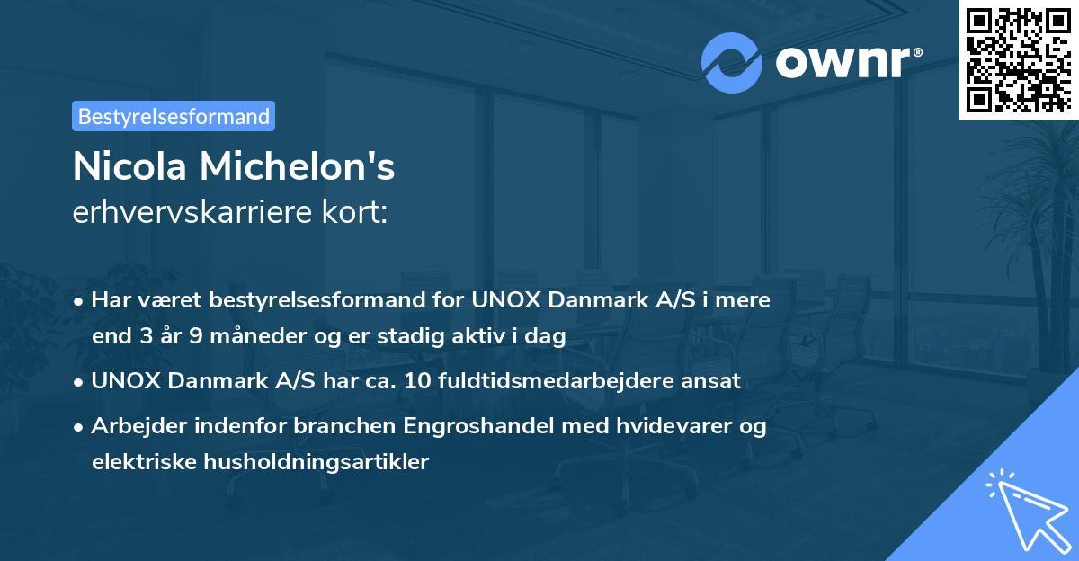 Nicola Michelon's erhvervskarriere kort