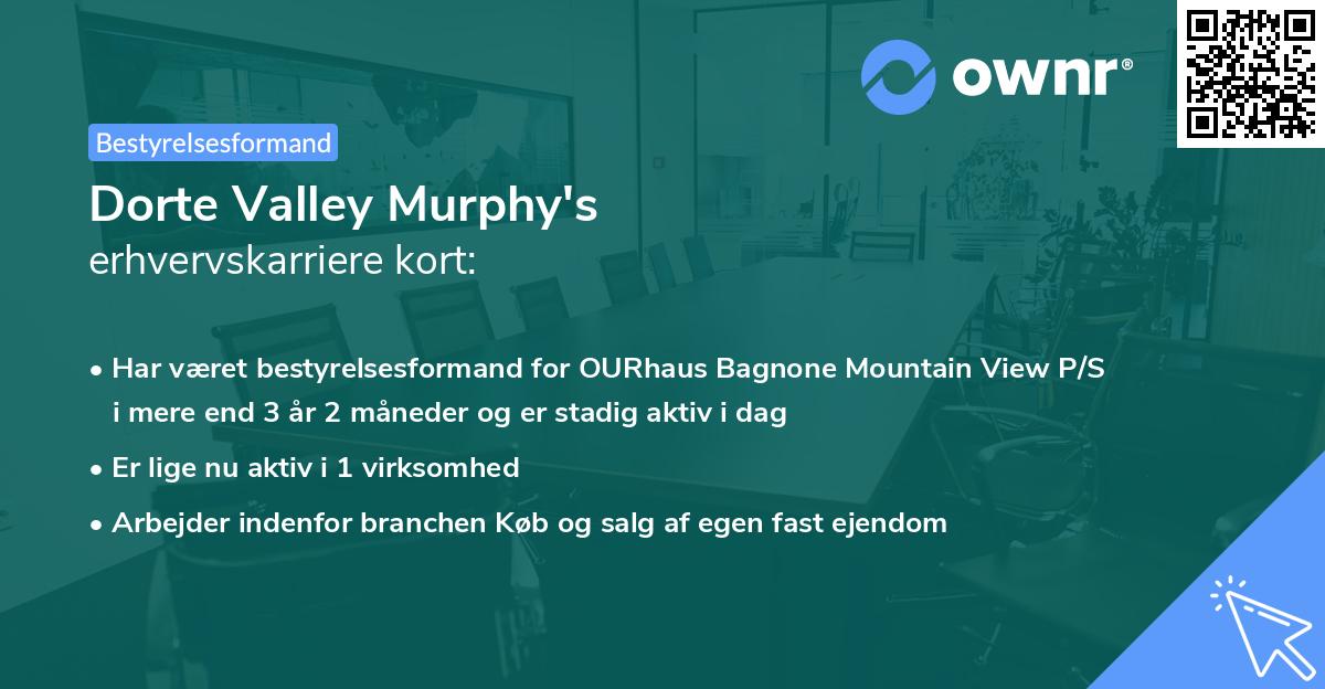 Dorte Valley Murphy's erhvervskarriere kort