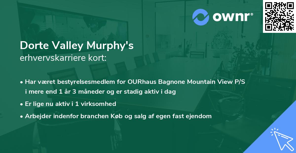 Dorte Valley Murphy's erhvervskarriere kort