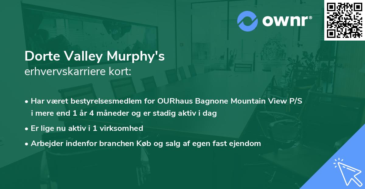 Dorte Valley Murphy's erhvervskarriere kort