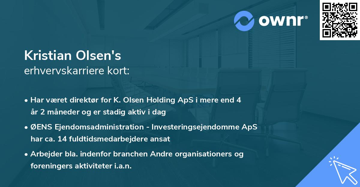 Kristian Olsen's erhvervskarriere kort