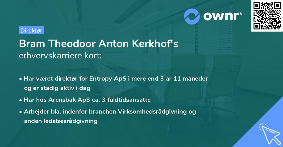 Bram Theodoor Anton Kerkhof's erhvervskarriere kort