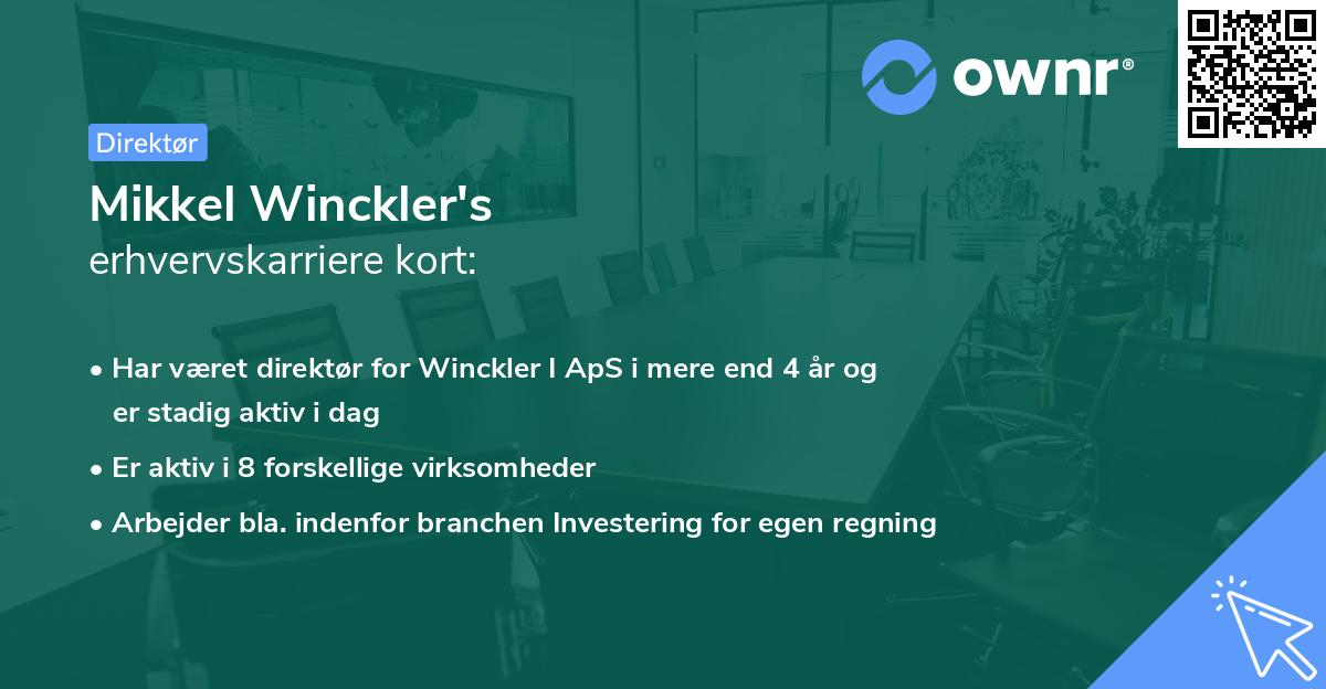 Mikkel Winckler's erhvervskarriere kort