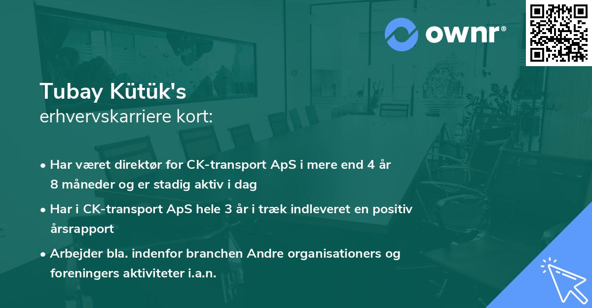 Tubay Kütük's erhvervskarriere kort