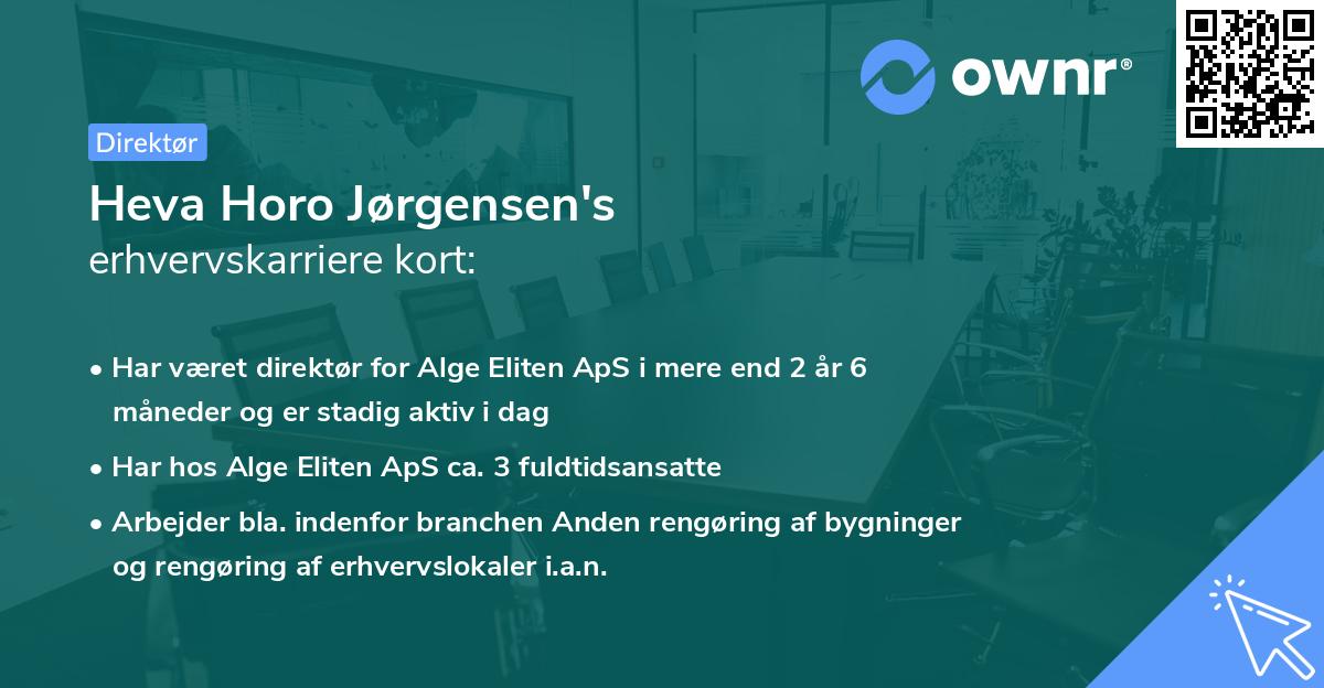 Heva Horo Jørgensen's erhvervskarriere kort